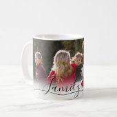 Mug Écriture moderne Coeur Photo de famille (Devant gauche)