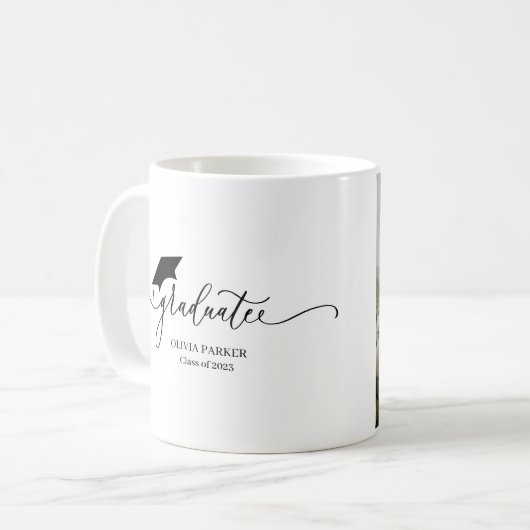 Mug Écriture moderne Diplôme de la photo (Devant gauche)