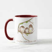 Mug Écriture, Pas un oublié, mignon Bruant d'oiseaux (Gauche)