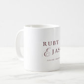 Mug Écriture royale burgundy élégante (Devant gauche)
