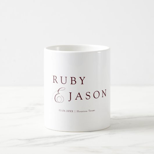 Mug Écriture royale burgundy élégante (Centre)