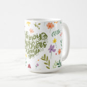 Mug Écriture verte Joyeuse fête des Mères Floral (Devant droit)