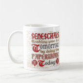 Mug Écritures drôles de Seneschal de SCA (Gauche)