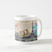 Mug écritures postmark papillon Paris Effiel Tower (Devant droit)