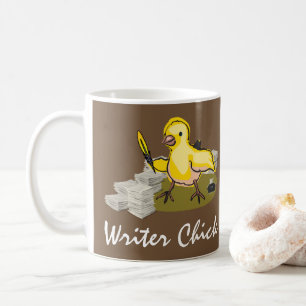 Mug Écrivain avec papier, plumes et encre