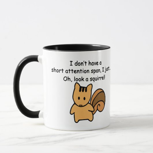 Mug Écureuil à courte attention drôle (Gauche)