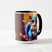 Mug Écureuil bleu mignon avec lunettes (Devant droit)