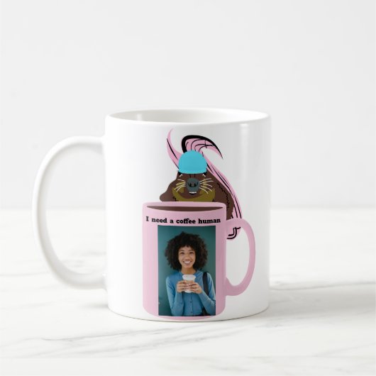 Mug Écureuil coquin #342 Café humain (Gauche)