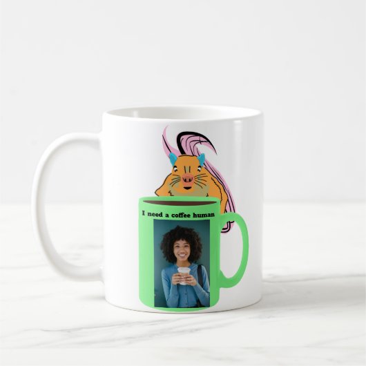 Mug Écureuil coquin #346 Café humain (Gauche)