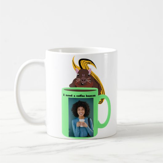 Mug Écureuil coquin #397 Café humain (Gauche)