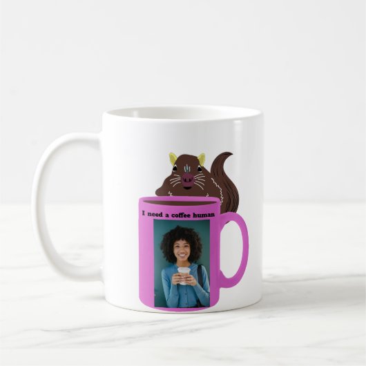 Mug Écureuil coquin #504 Café humain (Gauche)