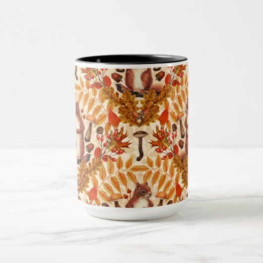Mug Écureuil d'automne sur blanc (Centre)