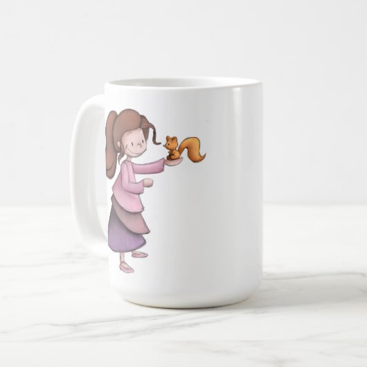 Mug Écureuil de fille mignonne (Devant gauche)
