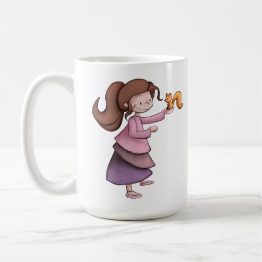 Mug Écureuil de fille mignonne (Gauche)
