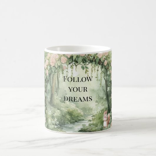 Mug Écureuil de la forêt florale rose (Centre)