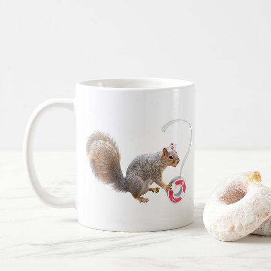 Mug Écureuil de l'infirmière (Avec donut)