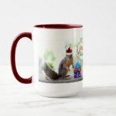 Mug Écureuil de Noël avec des cadeaux de Noël (Gauche)