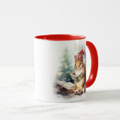 Mug Écureuil de Noël lisant (Devant droit)