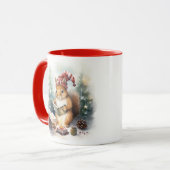 Mug Écureuil de Noël lisant (Devant gauche)