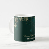 Mug Écureuil de Noël vintage, Flocons de neige (Devant gauche)