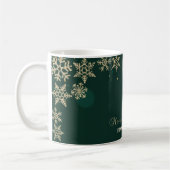 Mug Écureuil de Noël vintage, Flocons de neige (Gauche)