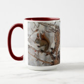 Mug Écureuil d'hiver, neige et conception rouge de (Gauche)