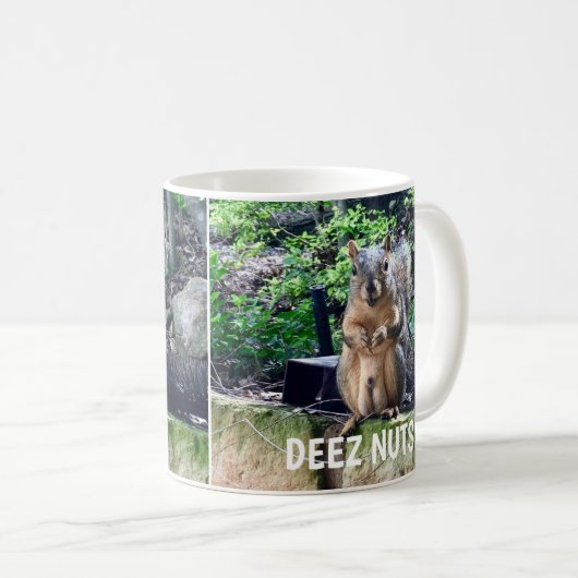 Mug Écureuil drôle Deez Nuts Humour inapproprié (Devant droit)