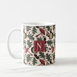 Mug Écureuil et champignons de la forêt d'hiver monogr