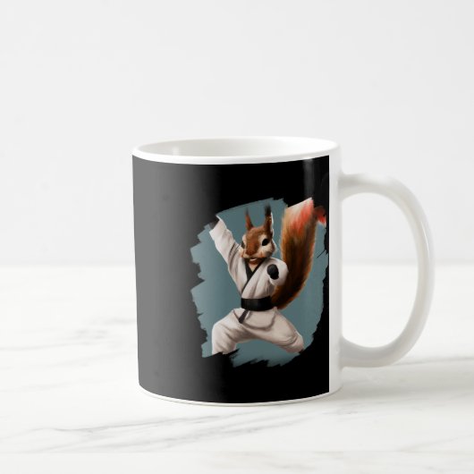 Mug Écureuil faisant un coup de pied de karaté ceintur (Droite)