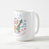 Mug Écureuil festif Jouer de la guitare entourée de ne (Devant droit)