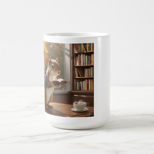 Mug Écureuil Lecture classique Mug, 15 oz (Centre)