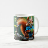 Mug Écureuil mignon assis sur la branche de l'arbre (Devant droit)