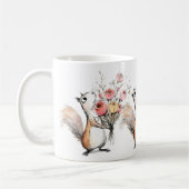 Mug Écureuil mignon avec bouquet de fleurs (Gauche)