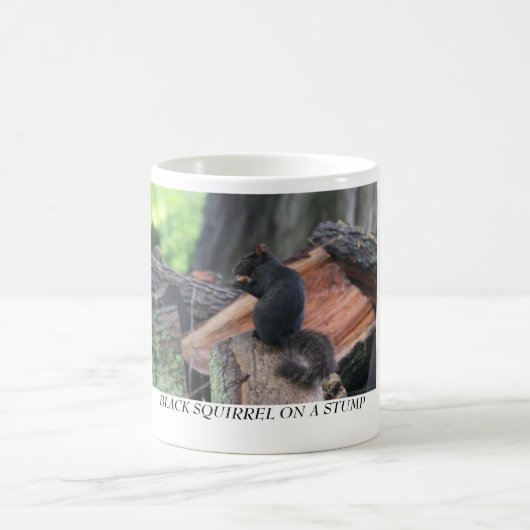 MUG ÉCUREUIL NOIR SUR UN TRONÇON (Centre)