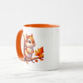 Mug Écureuil saisonnier de l'automne mûr ajouter un mo (Devant gauche)