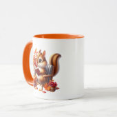Mug Écureuil saisonnier de l'automne mûr ajouter un mo (Devant gauche)