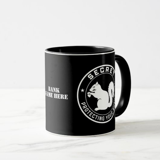 Mug Écureuil Secret Protéger vos noix Personnalisable (Devant droit)