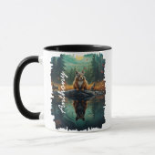 Mug Écureuil sur rocher - Réflexion de la forêt (Gauche)