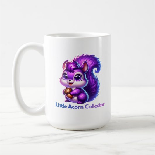 Mug Écureuil violet avec gland (Gauche)