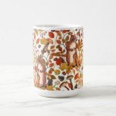 Mug Écureuils d'automne et flore automnale sur le blan (Centre)