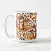 Mug Écureuils d'automne et flore automnale sur le blan (Gauche)
