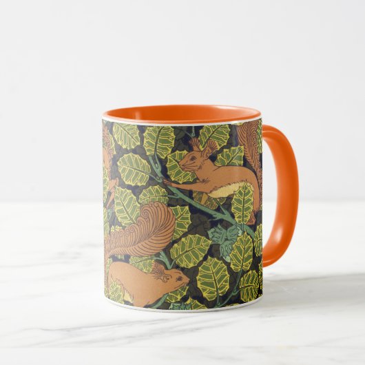Mug Écureuils de chêne Art nouveau (Devant droit)