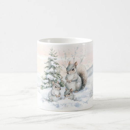 Mug Écureuils en forêt hivernale (Centre)