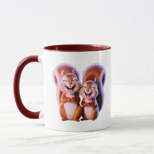 Mug Écureuils frères et sœurs riant dessin animé migno