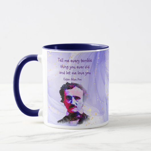 Mug Edgar Allan Poe Auteur Écrivain Poète Love Citatio (Gauche)
