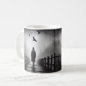 Mug Edgar Allan Poe Poet Bridge Ravens Foggy Éffrayant (Devant gauche)