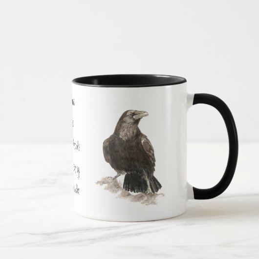 Mug Edgar Allen Poe, Citation Raven Insanity (Droite)