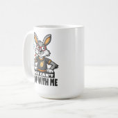 Mug Edgy Cartoon Rabbit avec lunettes et cigarette (Devant gauche)
