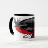 Mug Edgy Samurai Warrior Japanese Ink Red Sun (Devant gauche)