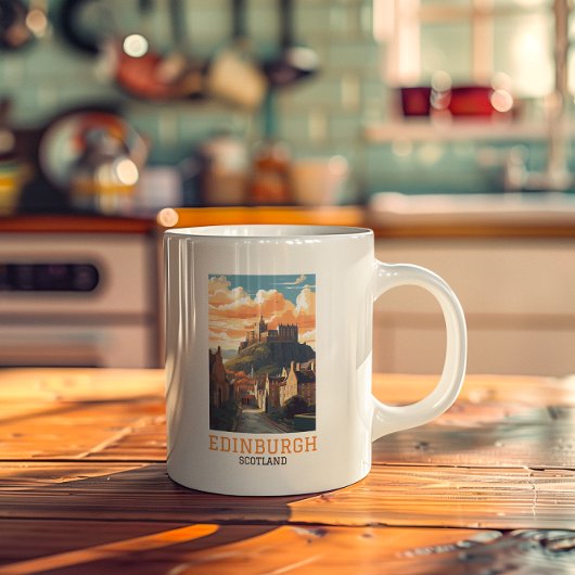 Mug Edimbourg Scotland Castle Retro Vintage voyage